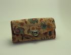 Cork fabric clutch purse